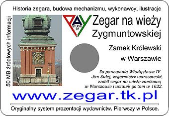 karta mini CD - wszystko o zegarze na Zamku Królewskim w Warszawie